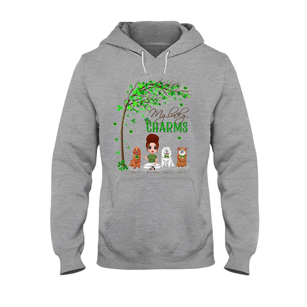 Patrick Day Irish Dogs And Girl - Personalized T-shirt and Hoodie