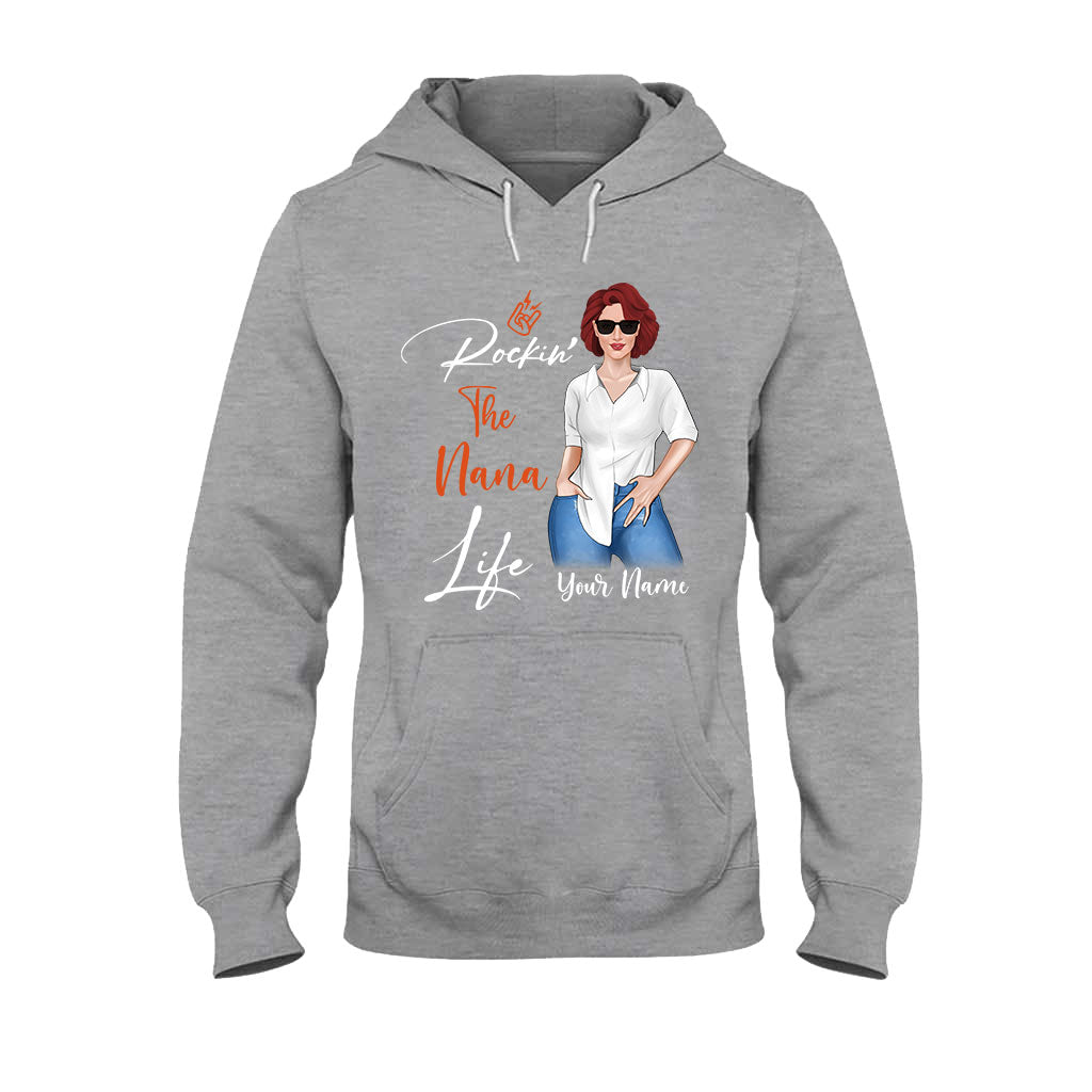Rockin The Nana Life - Personalized Grandma T-shirt and Hoodie