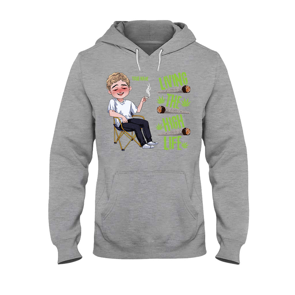 Living The High Life - Personalized Weed T-shirt and Hoodie
