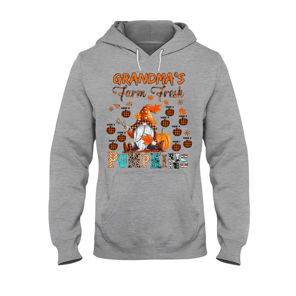 Grandma's Farm Fresh Pumpkin - Personalized Fall Grandma T-shirt And Hoodie