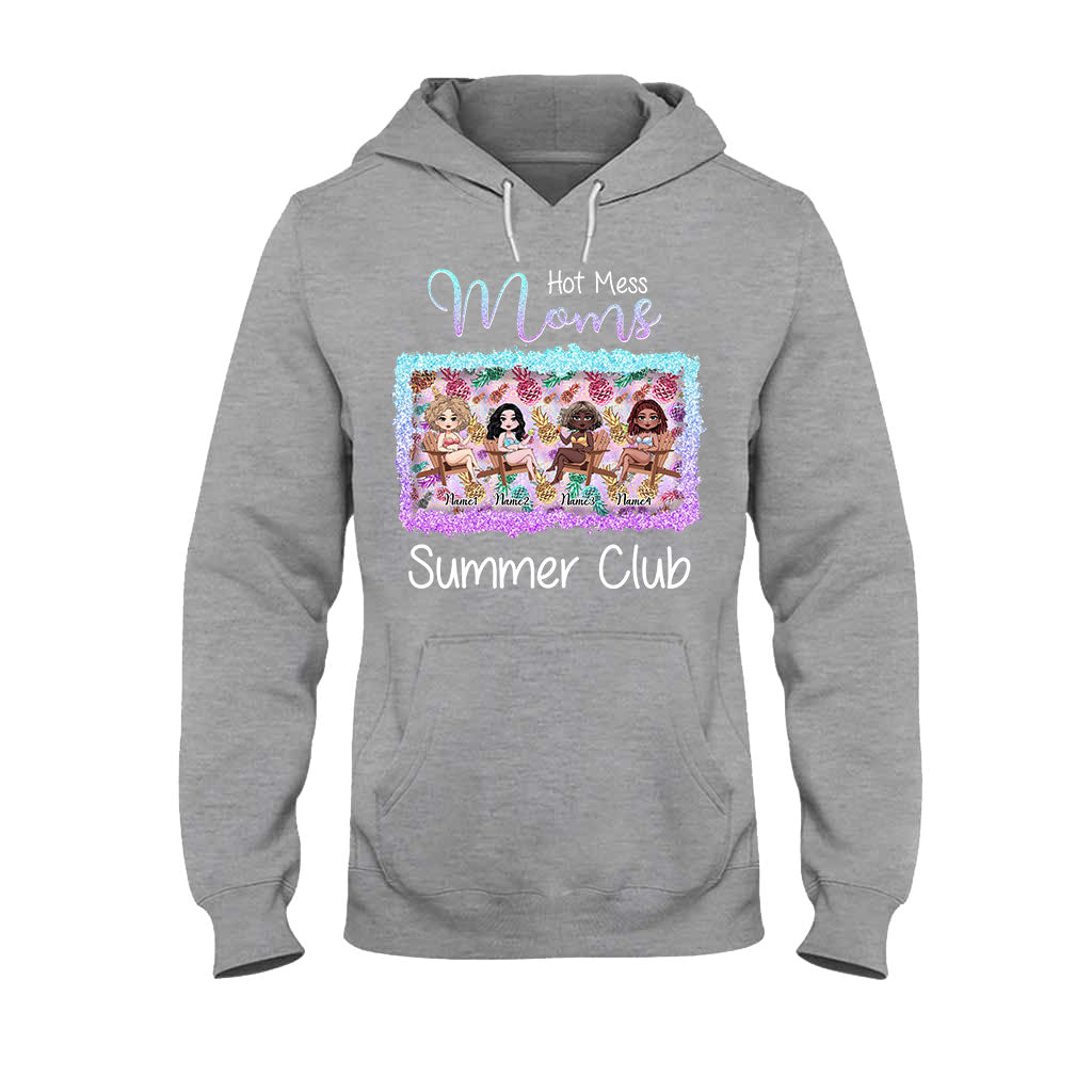 Hot Mess Moms Summer Club - Personalized Bestie T-shirt and Hoodie