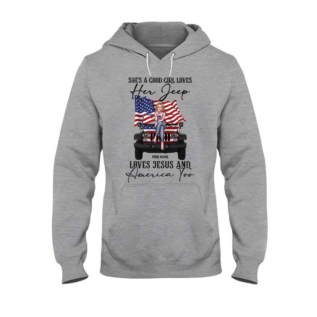 She's A Good Girl Loves Her Jp - Personalized Independence Day Car T-shirt and Hoodie
