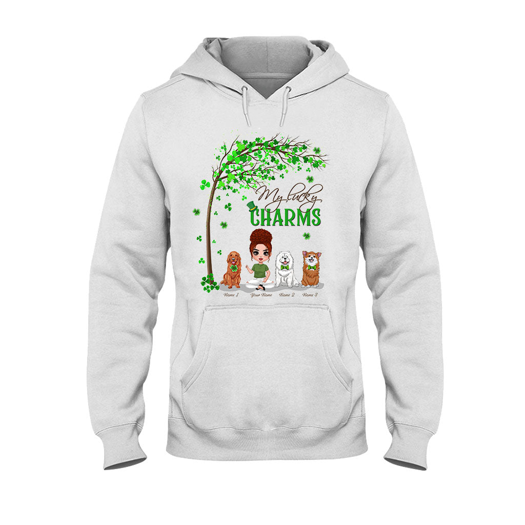 Patrick Day Irish Dogs And Girl - Personalized T-shirt and Hoodie