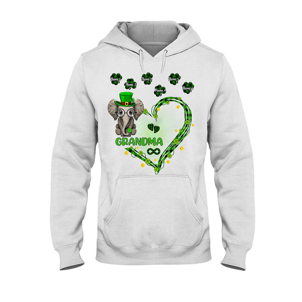 Patrick's Day Elephant - Personalized Grandma T-shirt and Hoodie