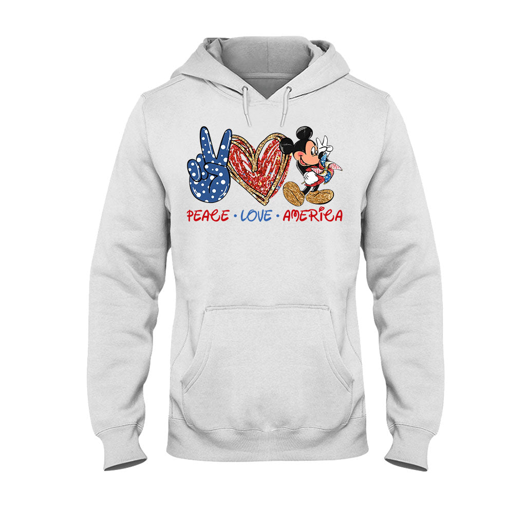 Peace Love Mouse Ears - Independence Day T-shirt and Hoodie