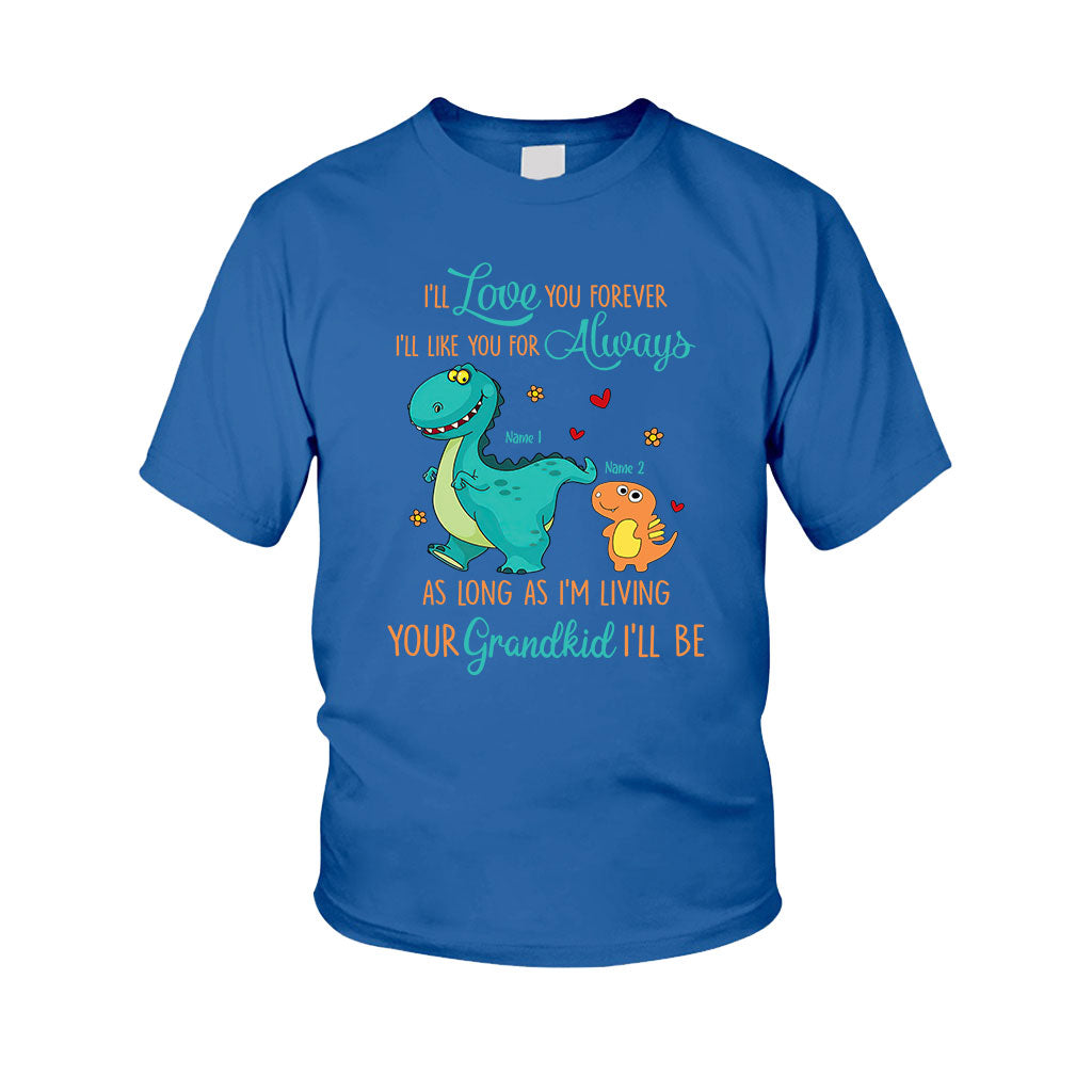As Long As I'm Living Your Grandkid I'll Be - Personalized Mother's Day Grandma Kid Shirts