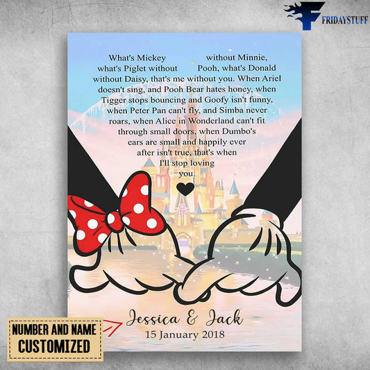 Mouse Couple - Personalized Mouse Canvas and Poster 0823