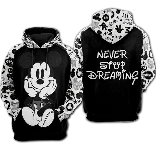 Never Stop Dreaming Mouse All Over Shirts 0523