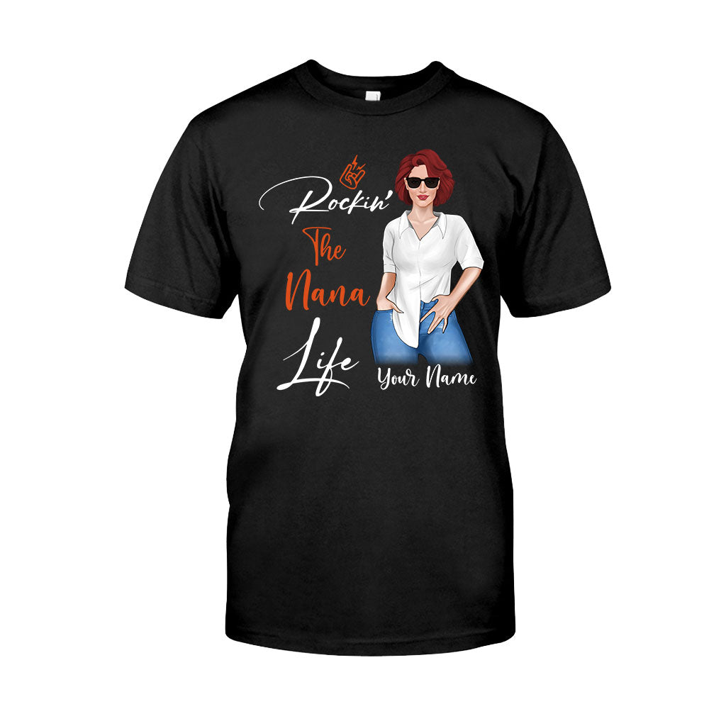 Rockin The Nana Life - Personalized Grandma T-shirt and Hoodie