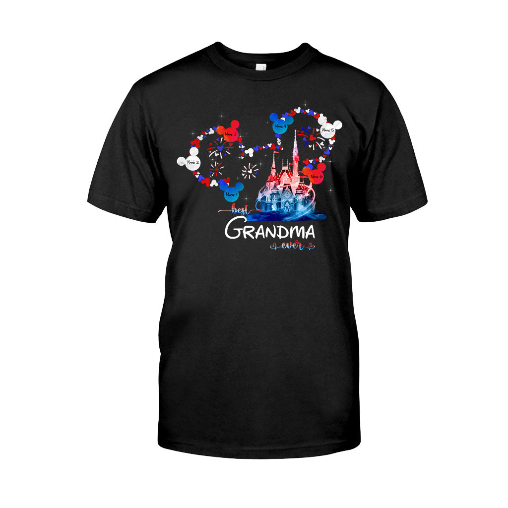 Best Grandma Ever - Personalized Independence Day Mouse T-shirt and Hoodie