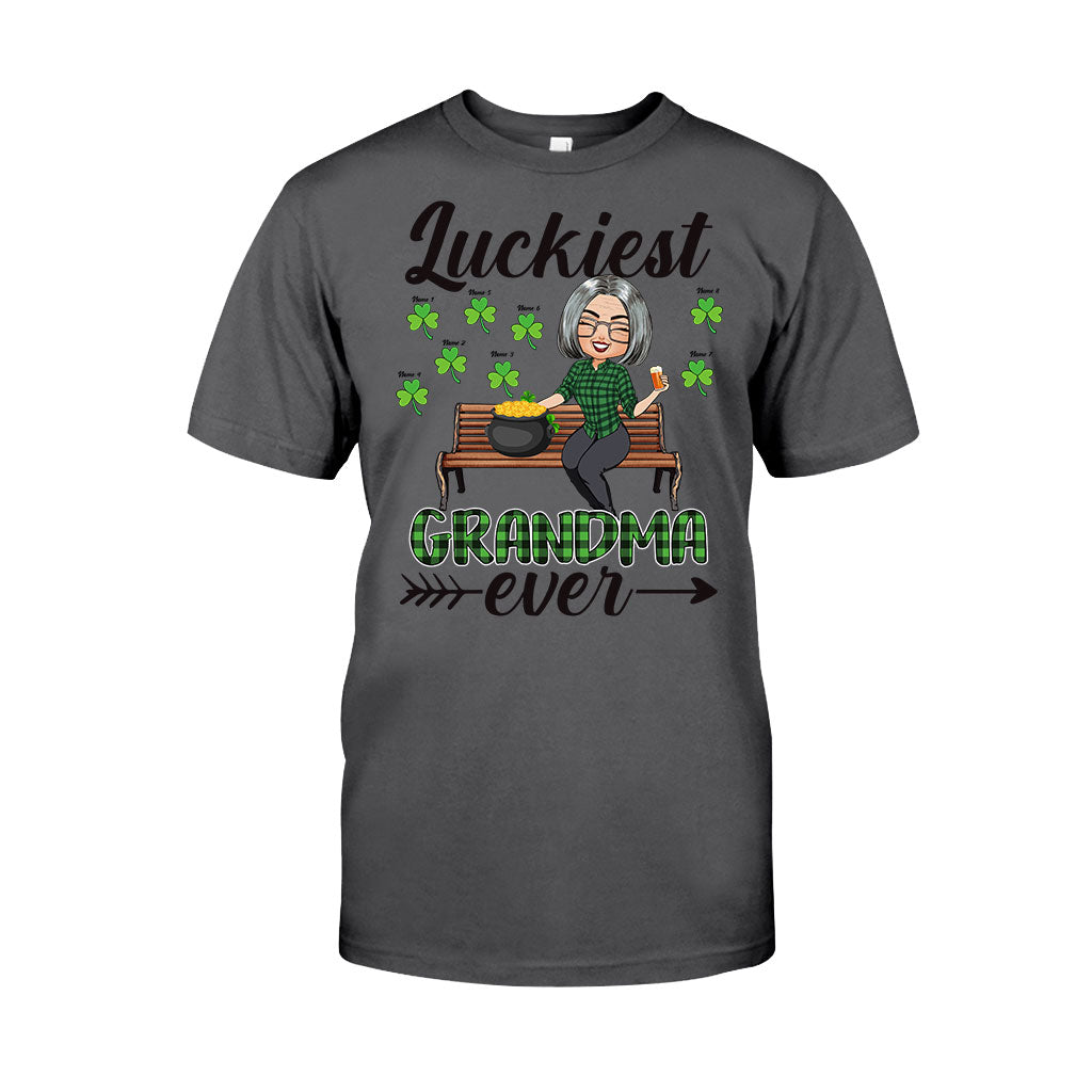 Luckiest Grandma Ever - Personalized St. Patrick's Day Grandma T-shirt and Hoodie