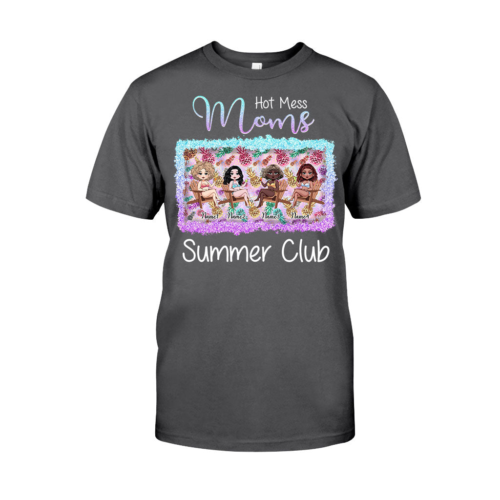 Hot Mess Moms Summer Club - Personalized Bestie T-shirt and Hoodie
