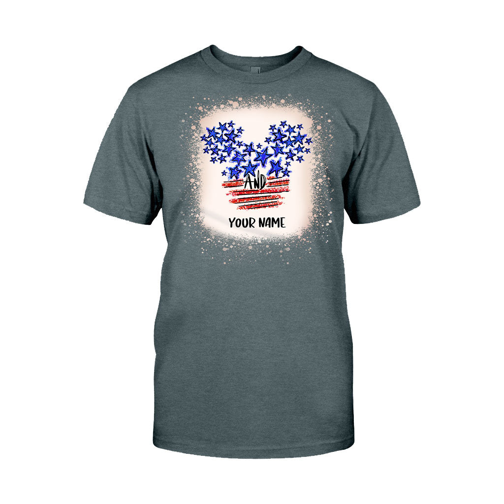 Stars And Stripes Mouse Ears - Personalized Independence Day T-shirt and Hoodie