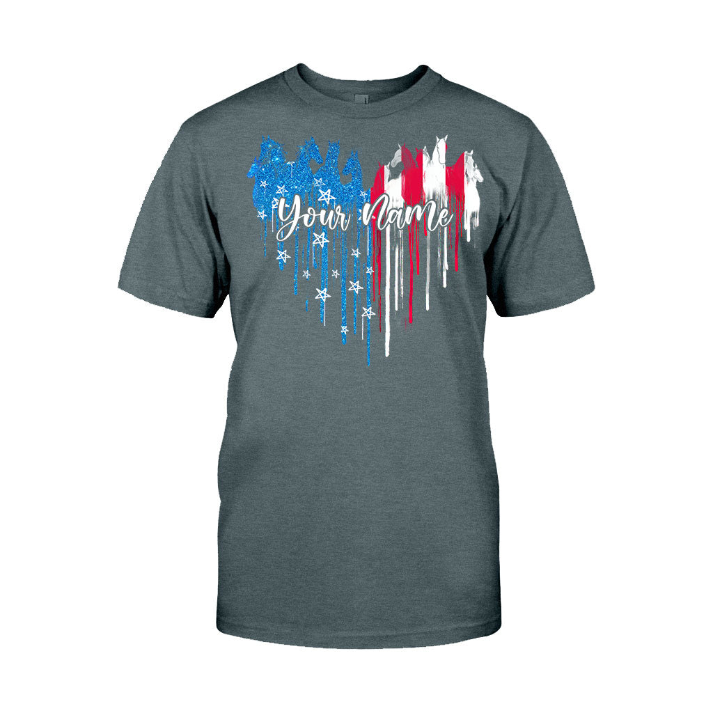 Love Horses Free Spirit - Personalized Independence Day T-shirt and Hoodie