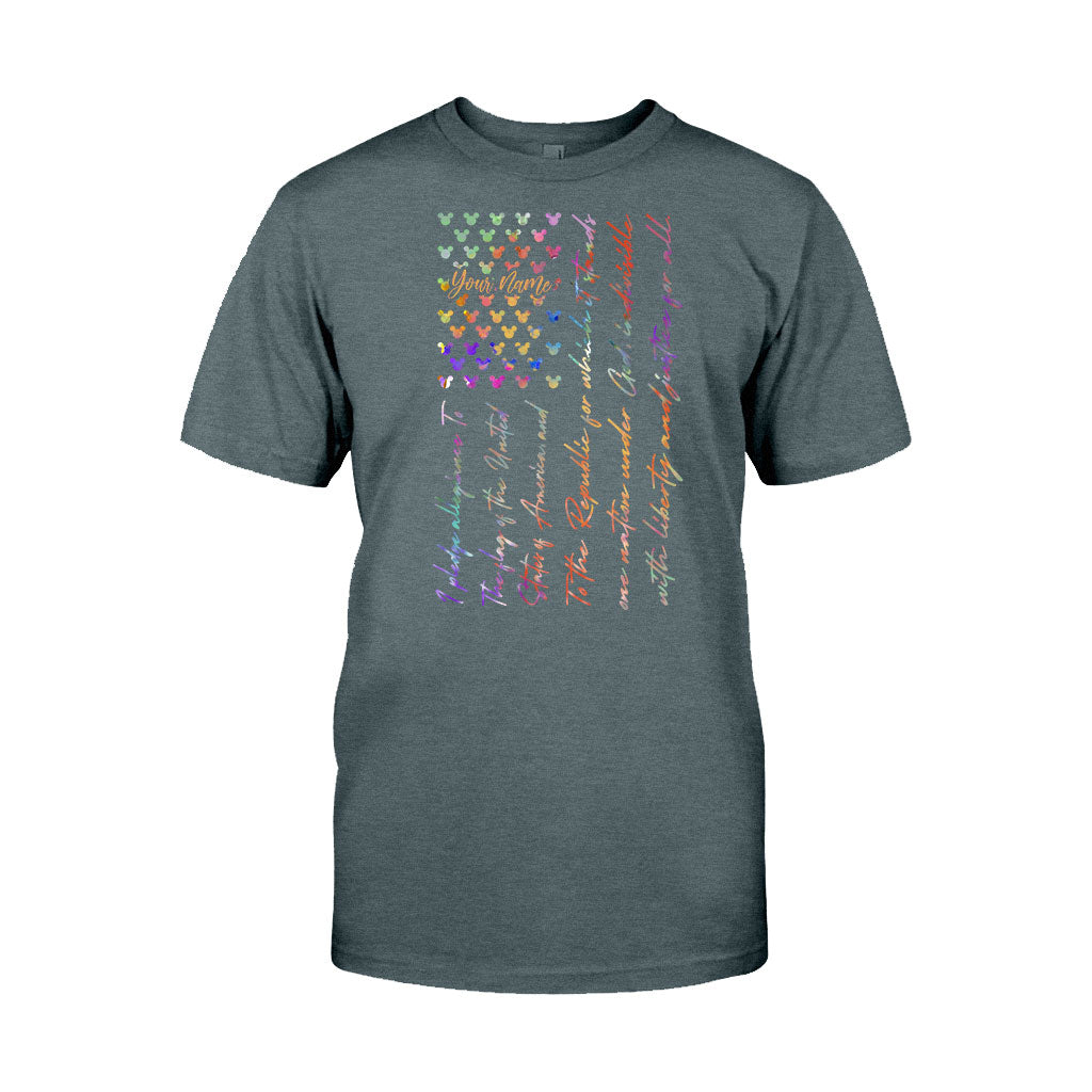 Mouse Ears Pledge Of Allegiance - Personalized Independence Day T-shirt and Hoodie