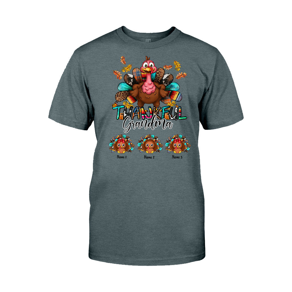 Thankful Grandma - Personalized Thanksgiving T-shirt and Hoodie