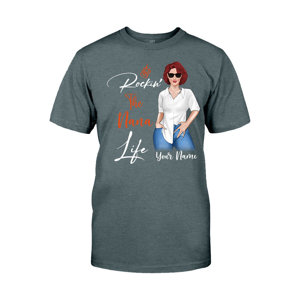 Rockin The Nana Life - Personalized Grandma T-shirt and Hoodie