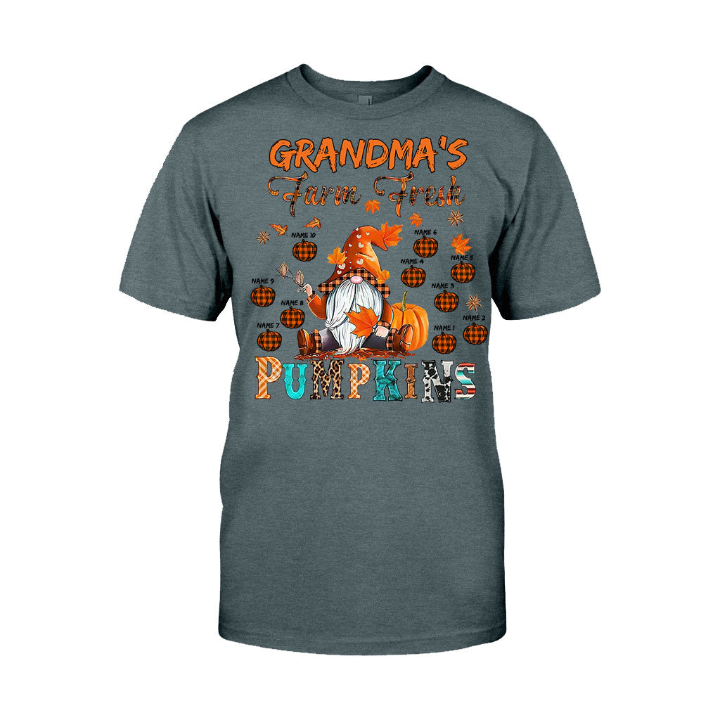 Grandma's Farm Fresh Pumpkin - Personalized Fall Grandma T-shirt And Hoodie
