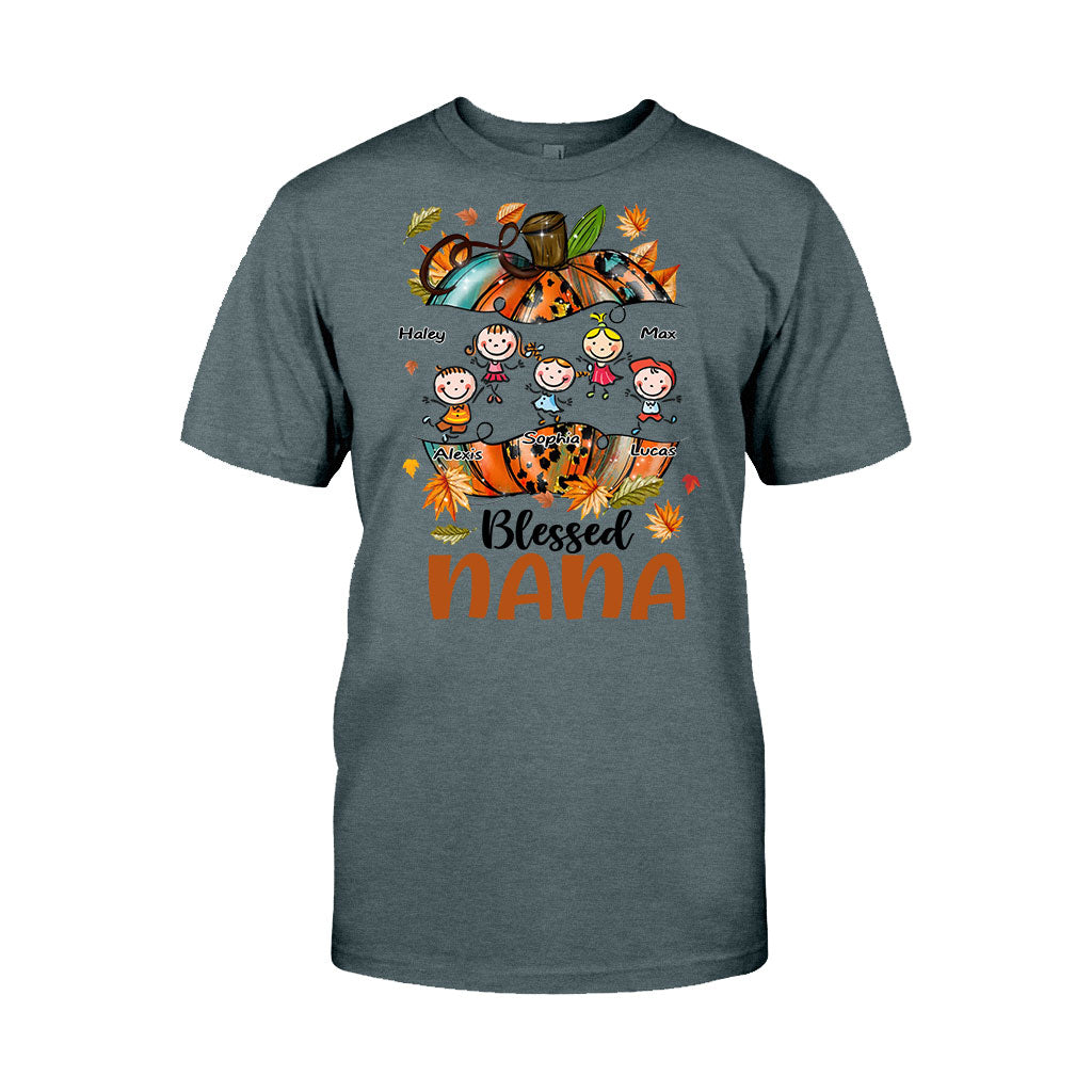 Blessed Nana - Personalized Thanksgiving Grandma T-shirt and Hoodie