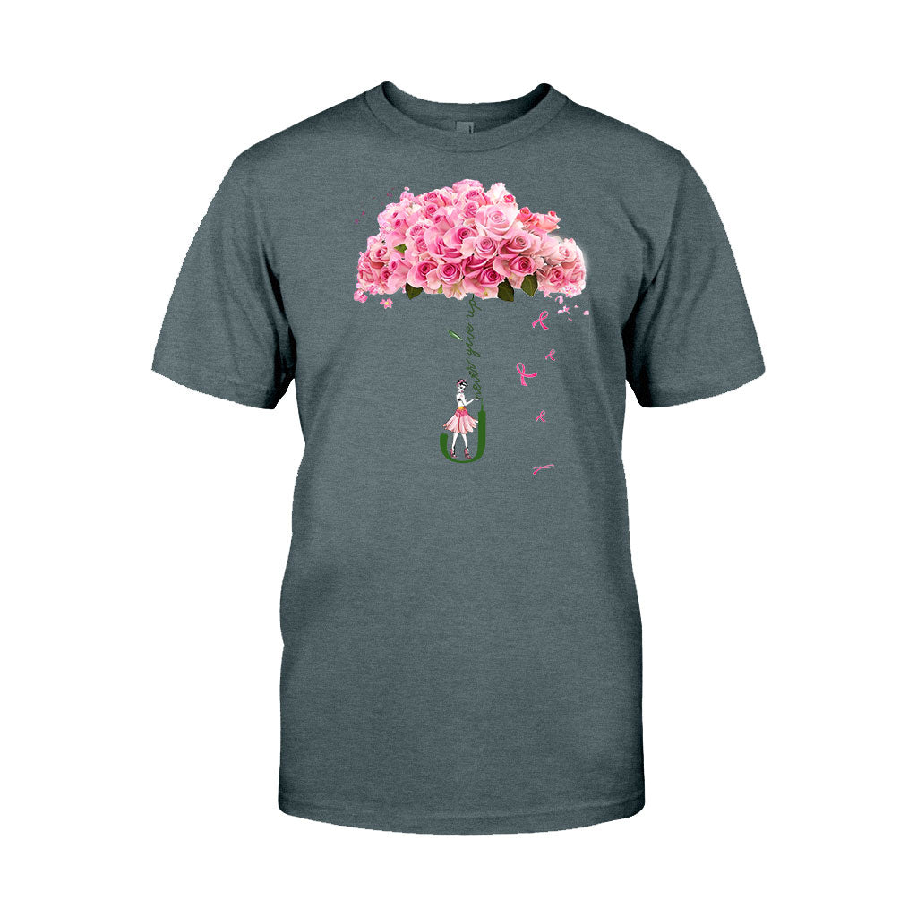 Never Give Up - Breast Cancer Awareness T-shirt and Hoodie