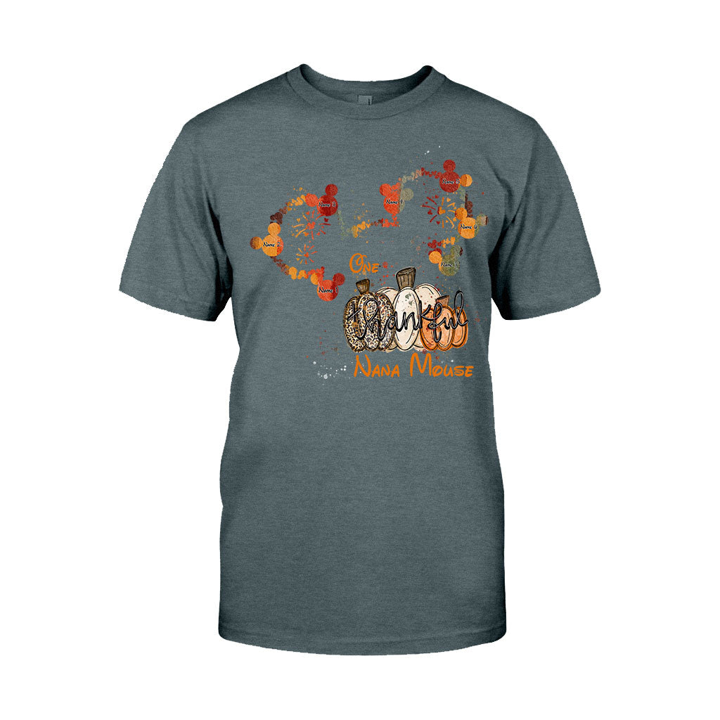 One Thankful Nana Mouse - Personalized Thanksgiving Grandma T-shirt and Hoodie