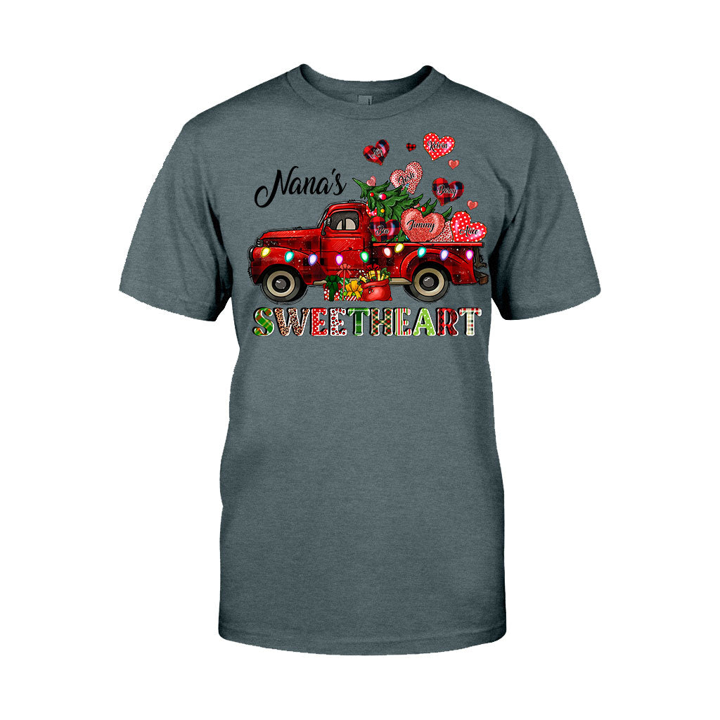 Nana's Sweetheart - Chrsitmas Personalized Grandma T-shirt and Hoodie