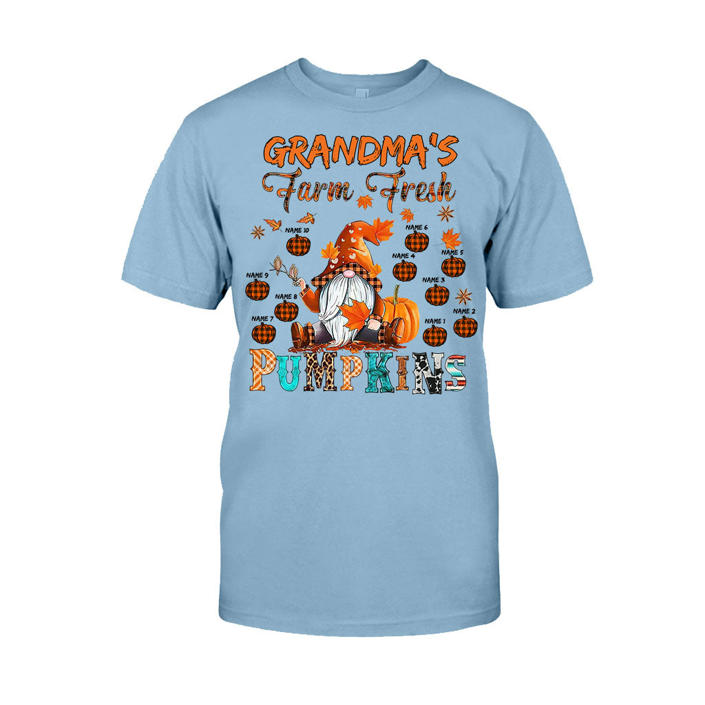 Grandma's Farm Fresh Pumpkin - Personalized Fall Grandma T-shirt And Hoodie