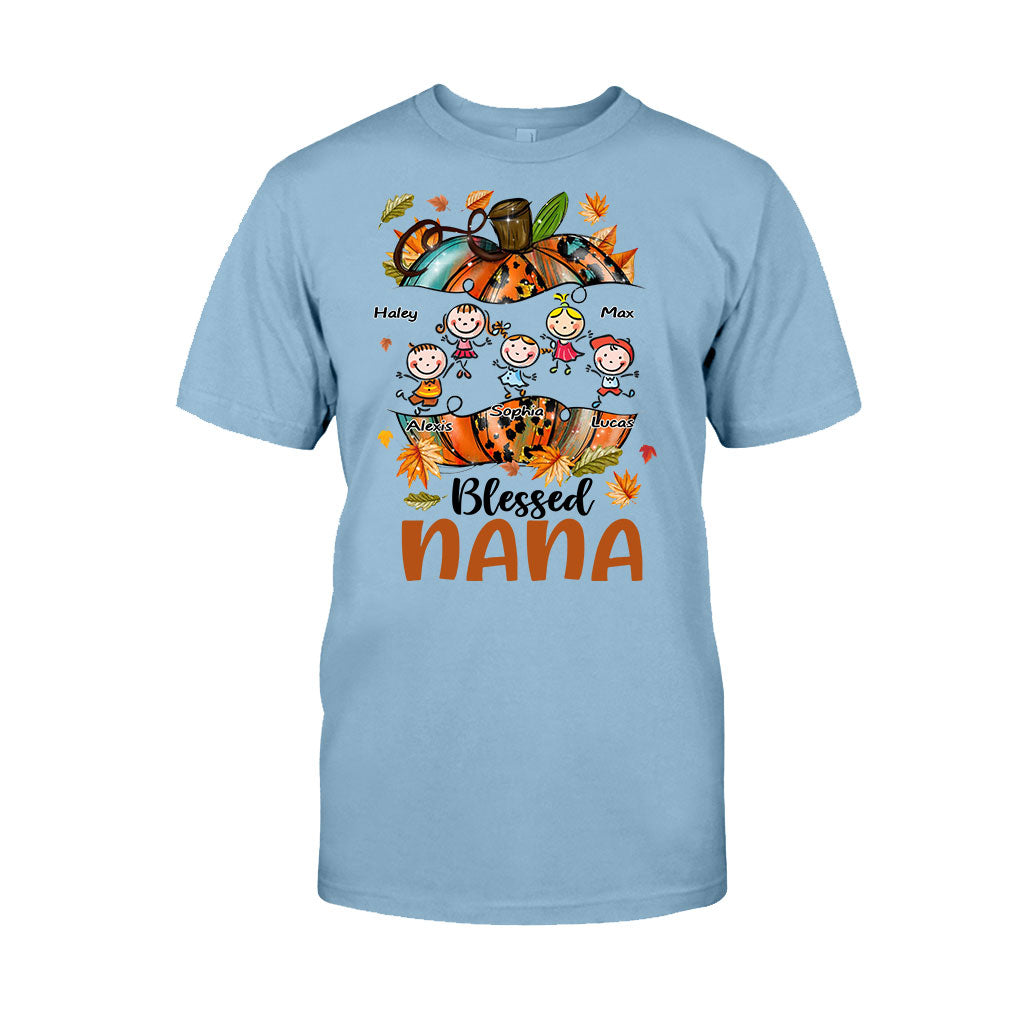 Blessed Nana - Personalized Thanksgiving Grandma T-shirt and Hoodie