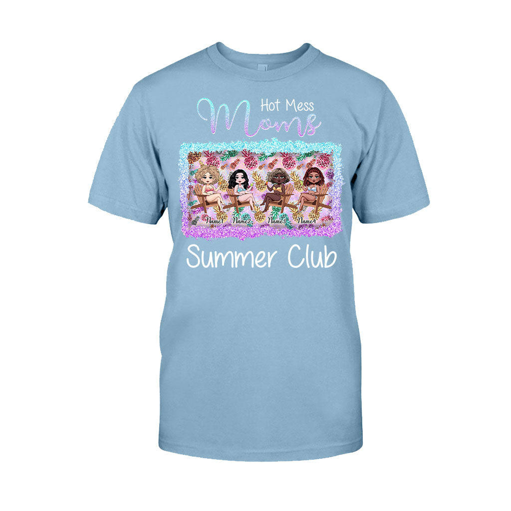 Hot Mess Moms Summer Club - Personalized Bestie T-shirt and Hoodie
