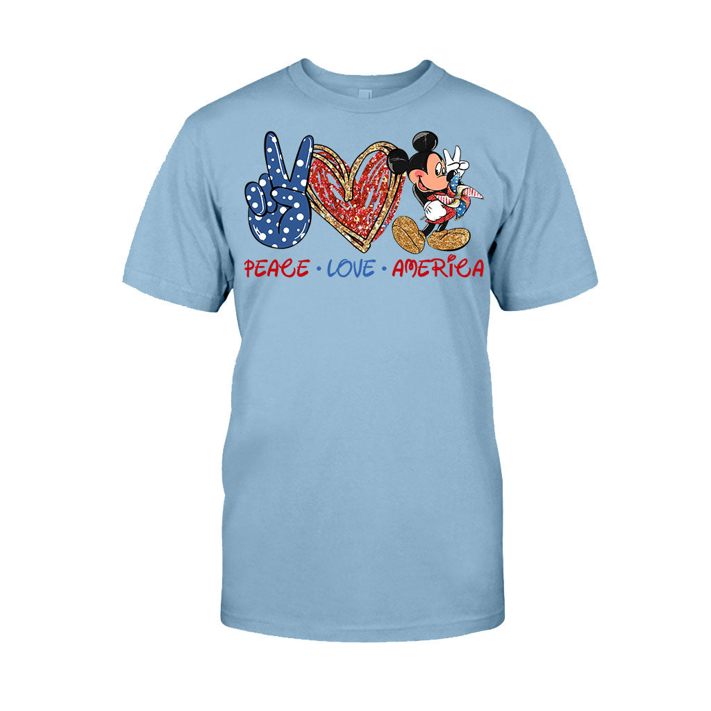 Peace Love Mouse Ears - Independence Day T-shirt and Hoodie