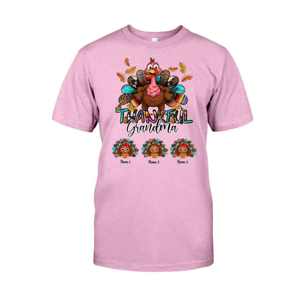 Thankful Grandma - Personalized Thanksgiving T-shirt and Hoodie