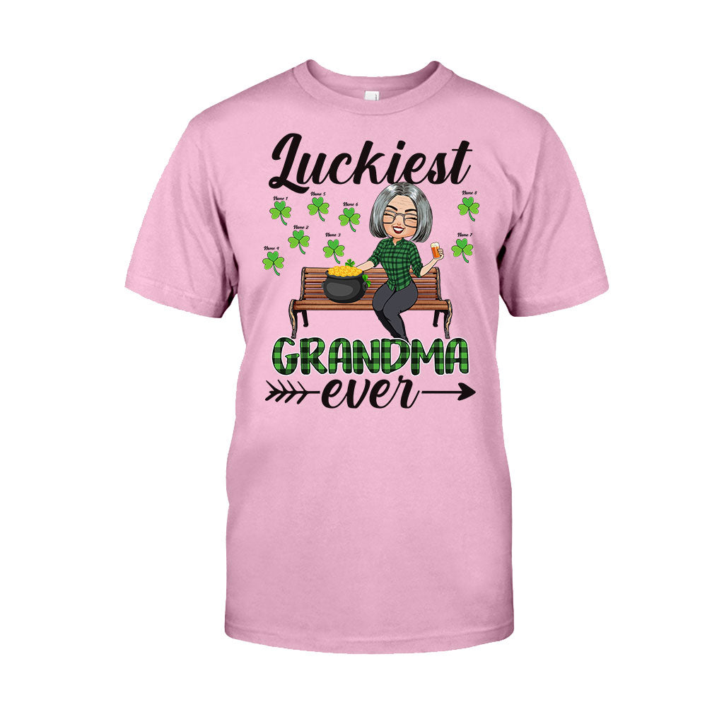 Luckiest Grandma Ever - Personalized St. Patrick's Day Grandma T-shirt and Hoodie