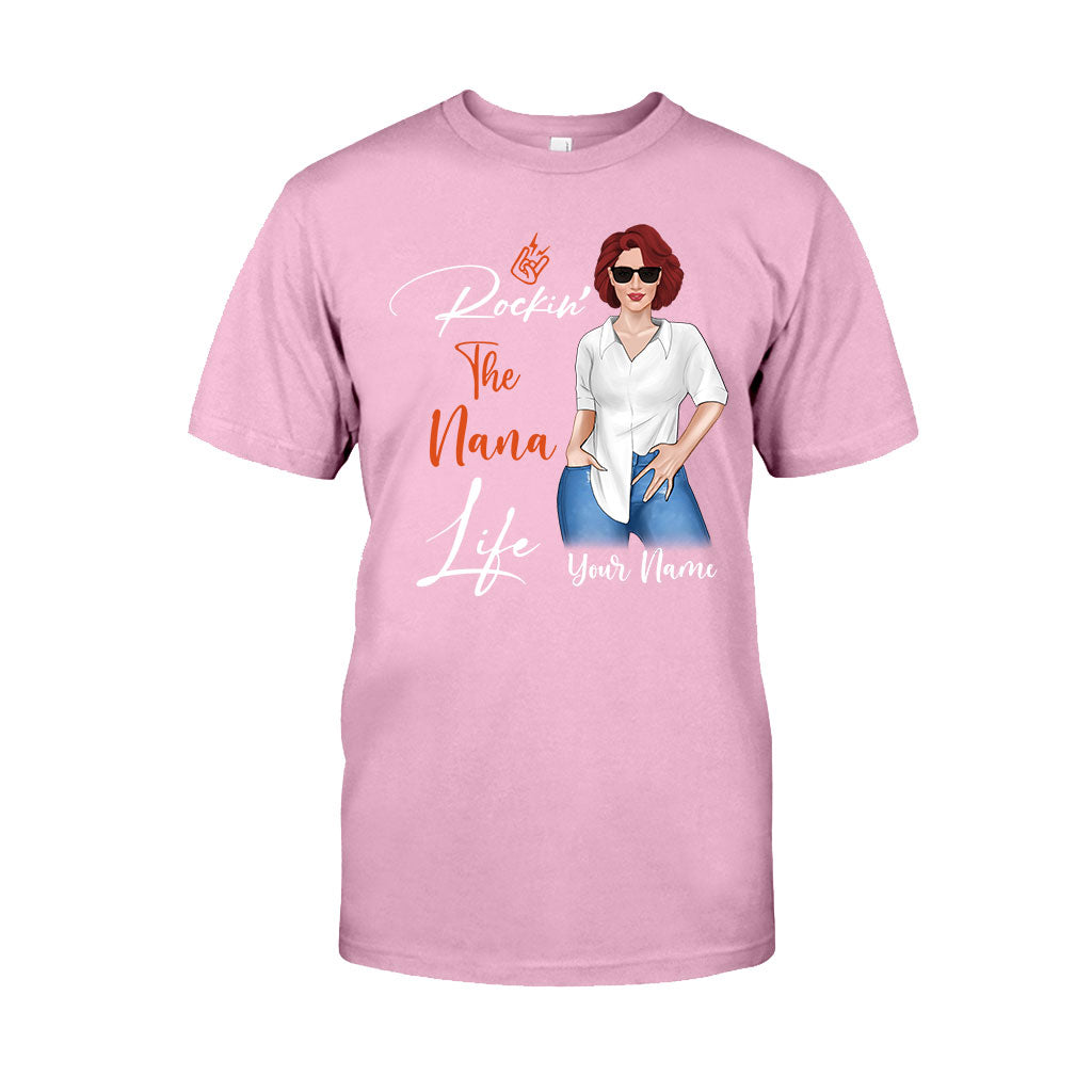 Rockin The Nana Life - Personalized Grandma T-shirt and Hoodie