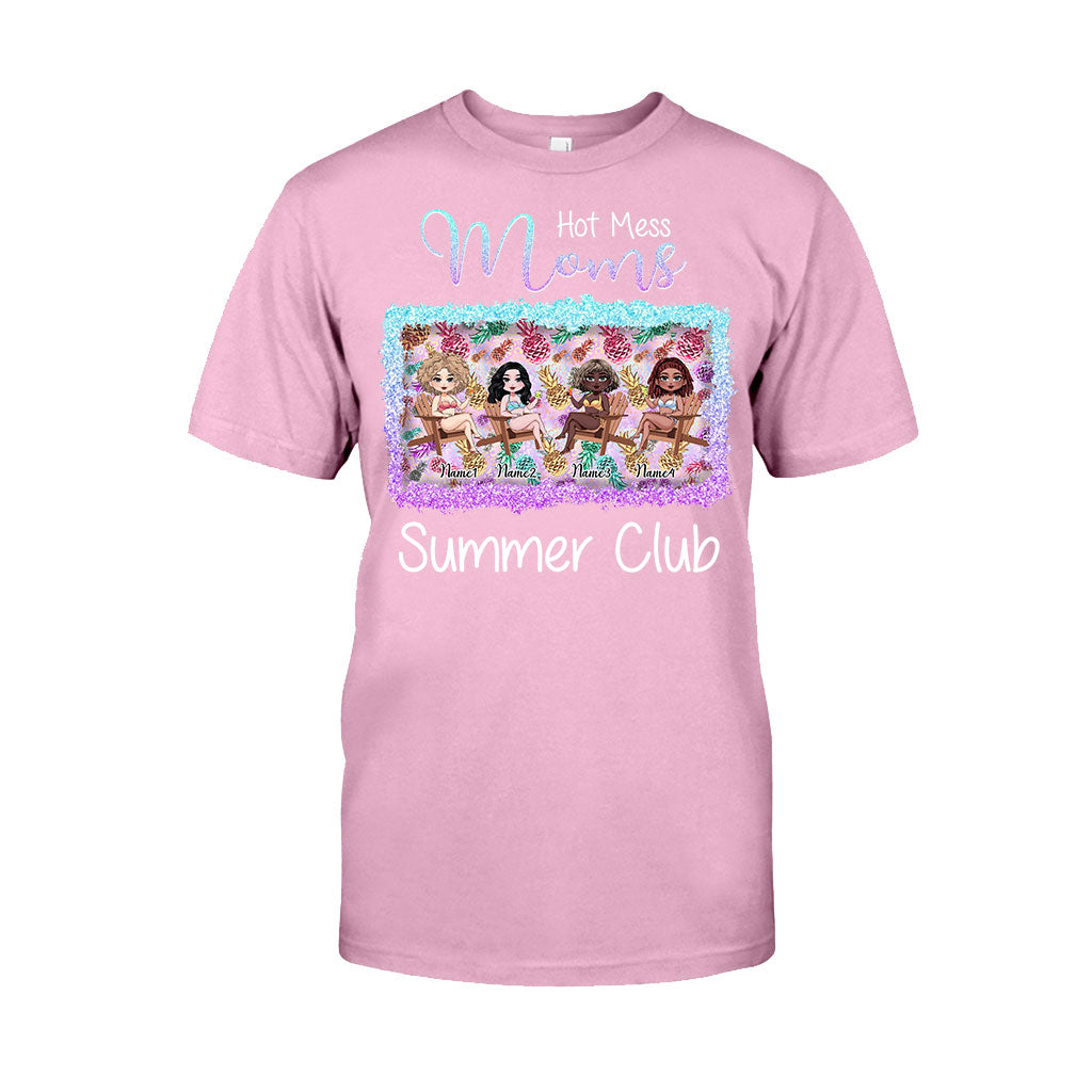 Hot Mess Moms Summer Club - Personalized Bestie T-shirt and Hoodie