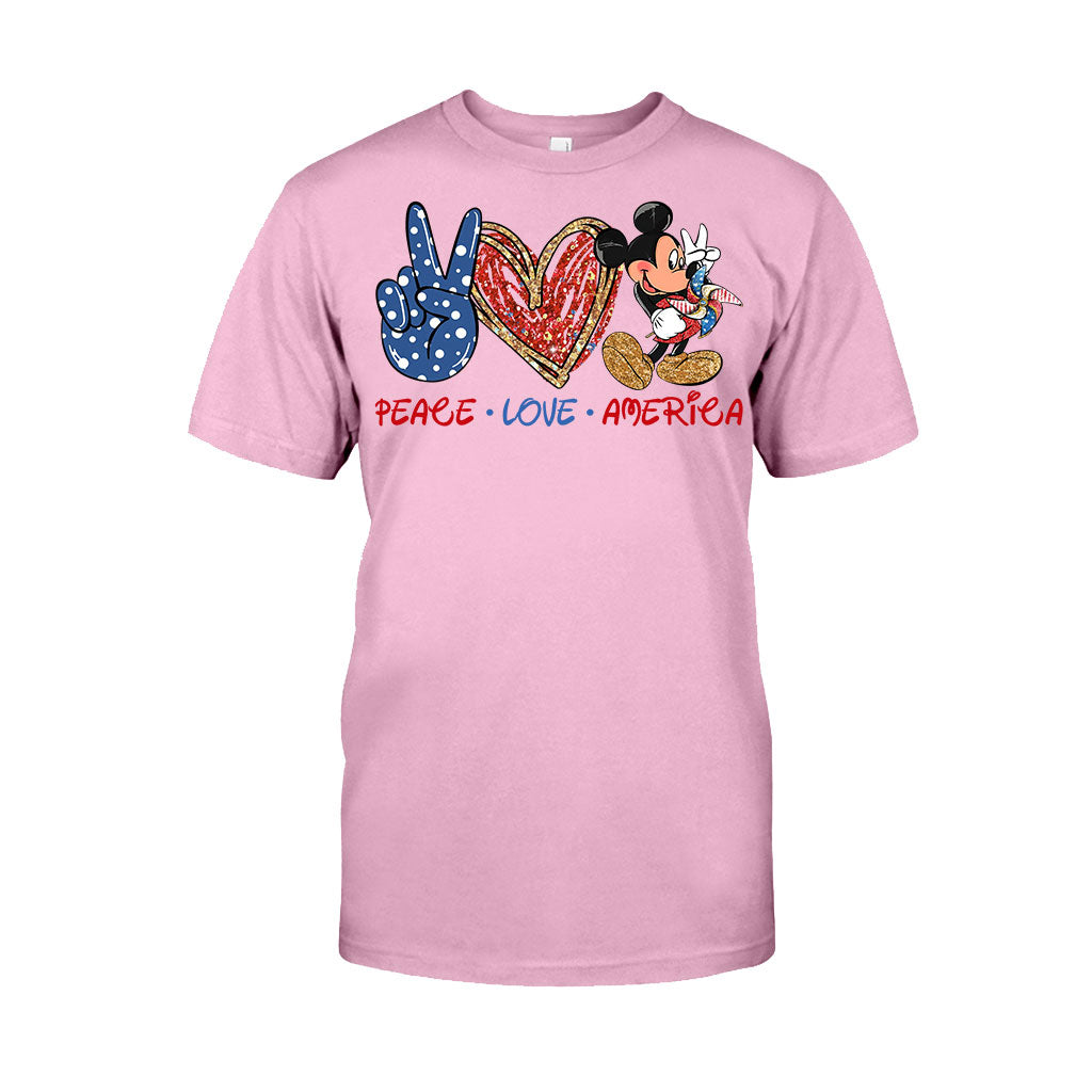 Peace Love Mouse Ears - Independence Day T-shirt and Hoodie