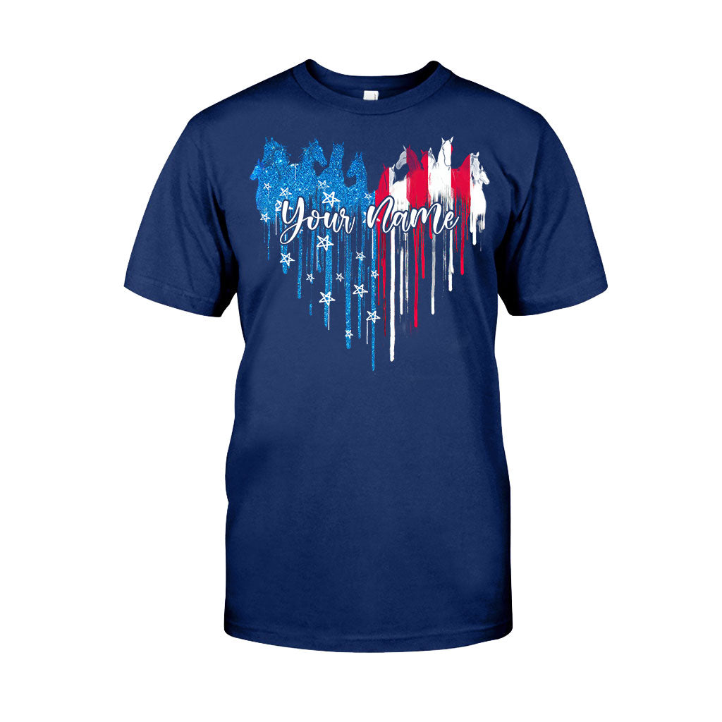 Love Horses Free Spirit - Personalized Independence Day T-shirt and Hoodie