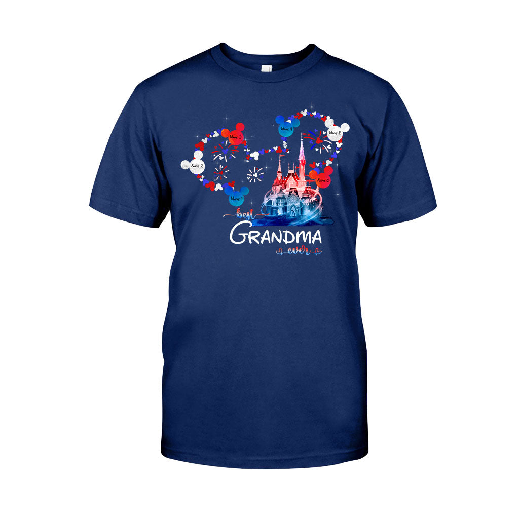Best Grandma Ever - Personalized Independence Day Mouse T-shirt and Hoodie