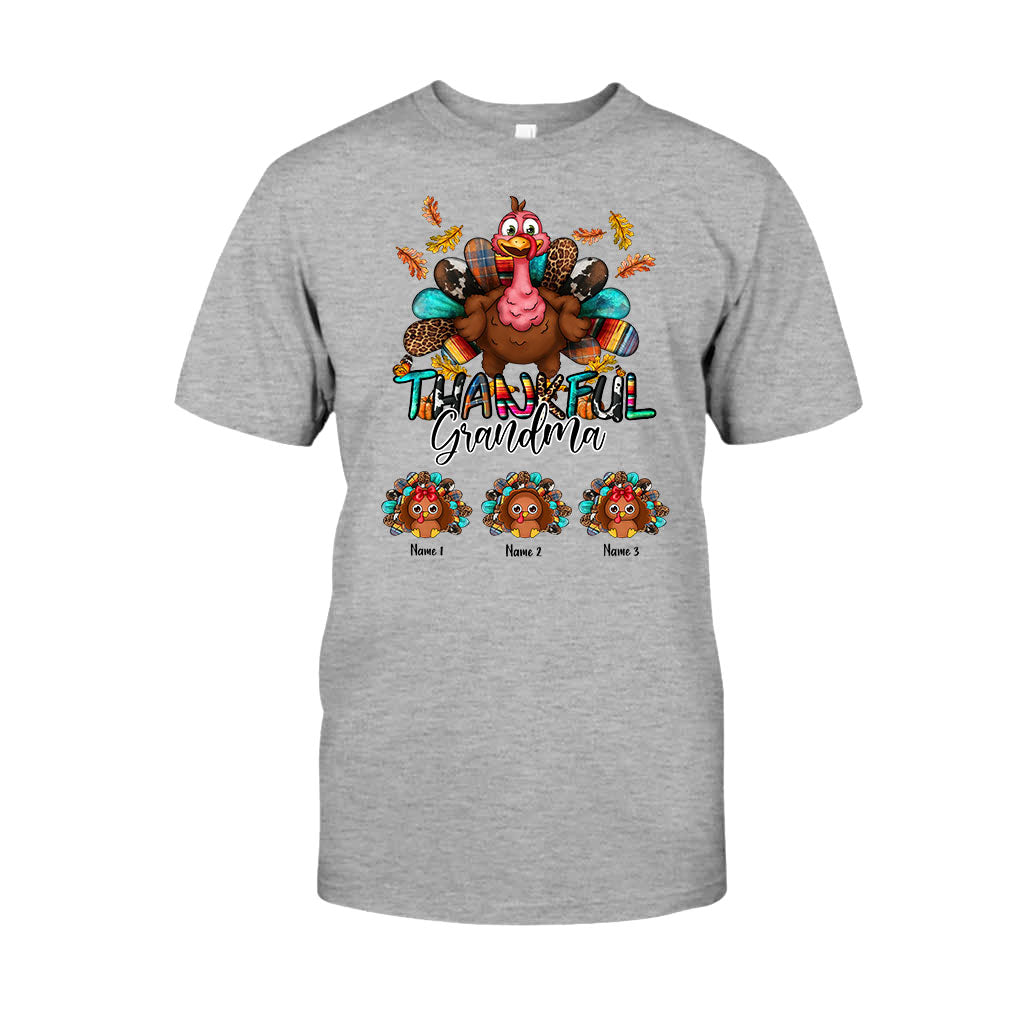 Thankful Grandma - Personalized Thanksgiving T-shirt and Hoodie