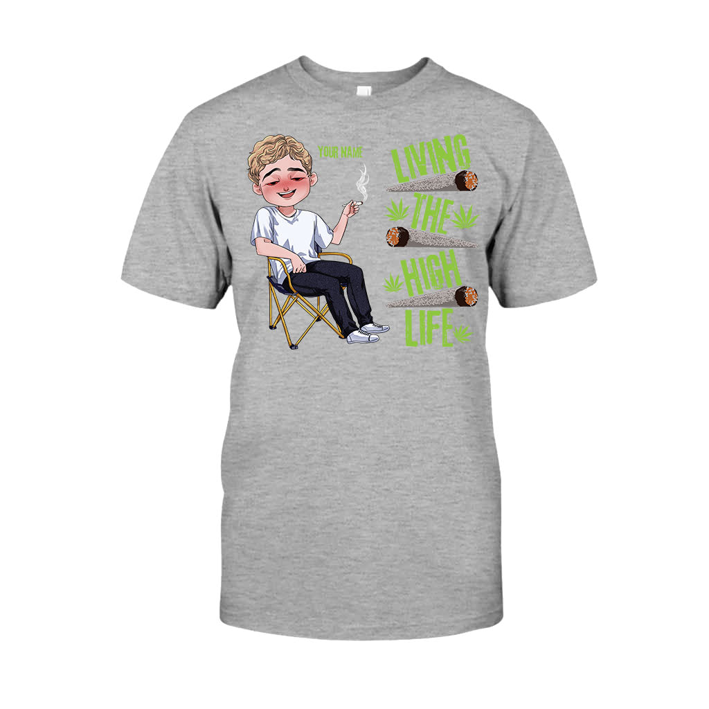 Living The High Life - Personalized Weed T-shirt and Hoodie