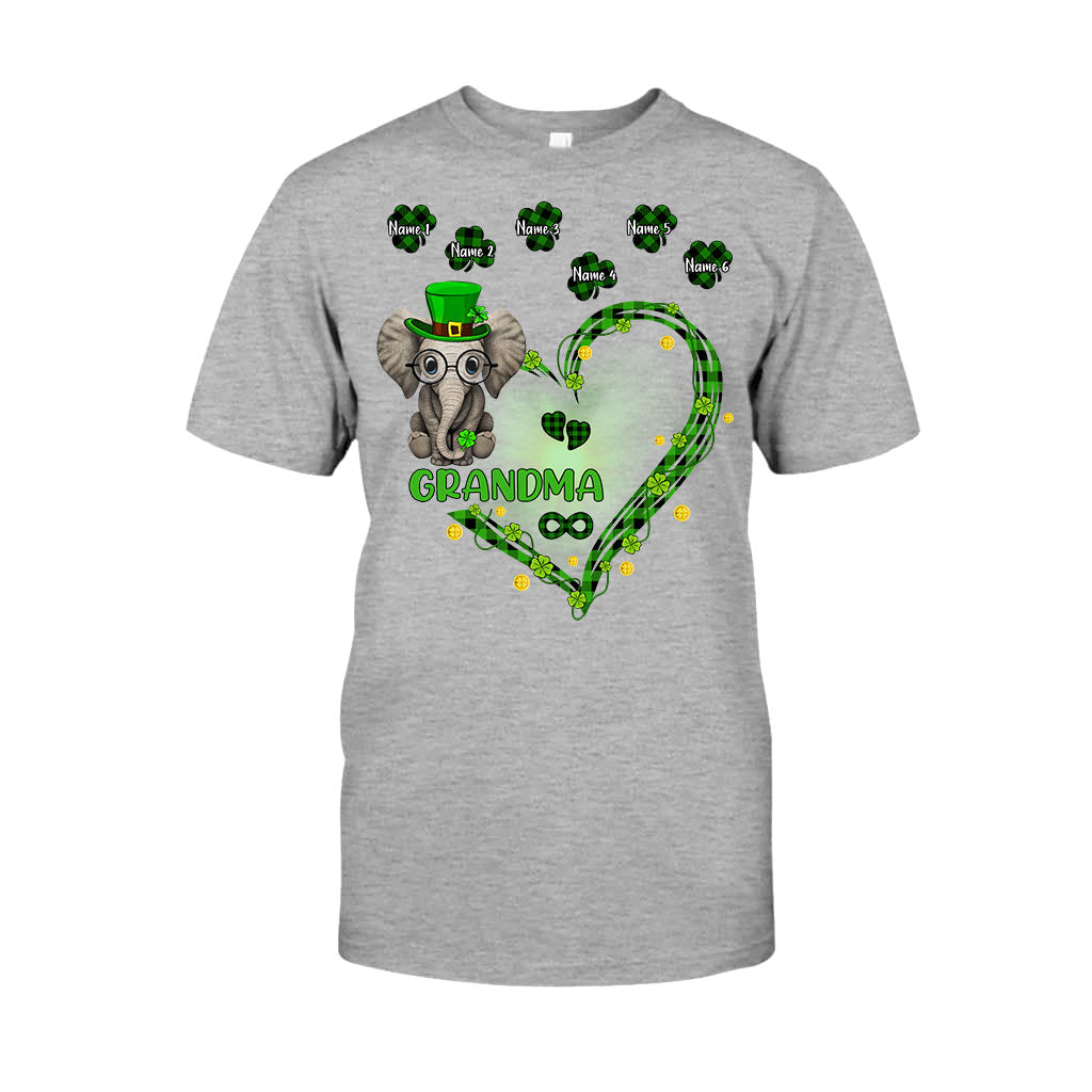 Patrick's Day Elephant - Personalized Grandma T-shirt and Hoodie