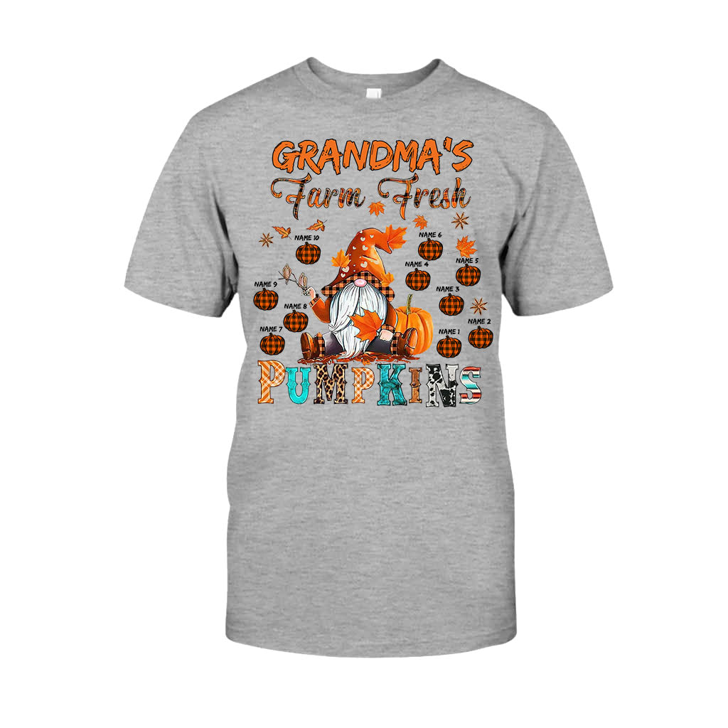 Grandma's Farm Fresh Pumpkin - Personalized Fall Grandma T-shirt And Hoodie