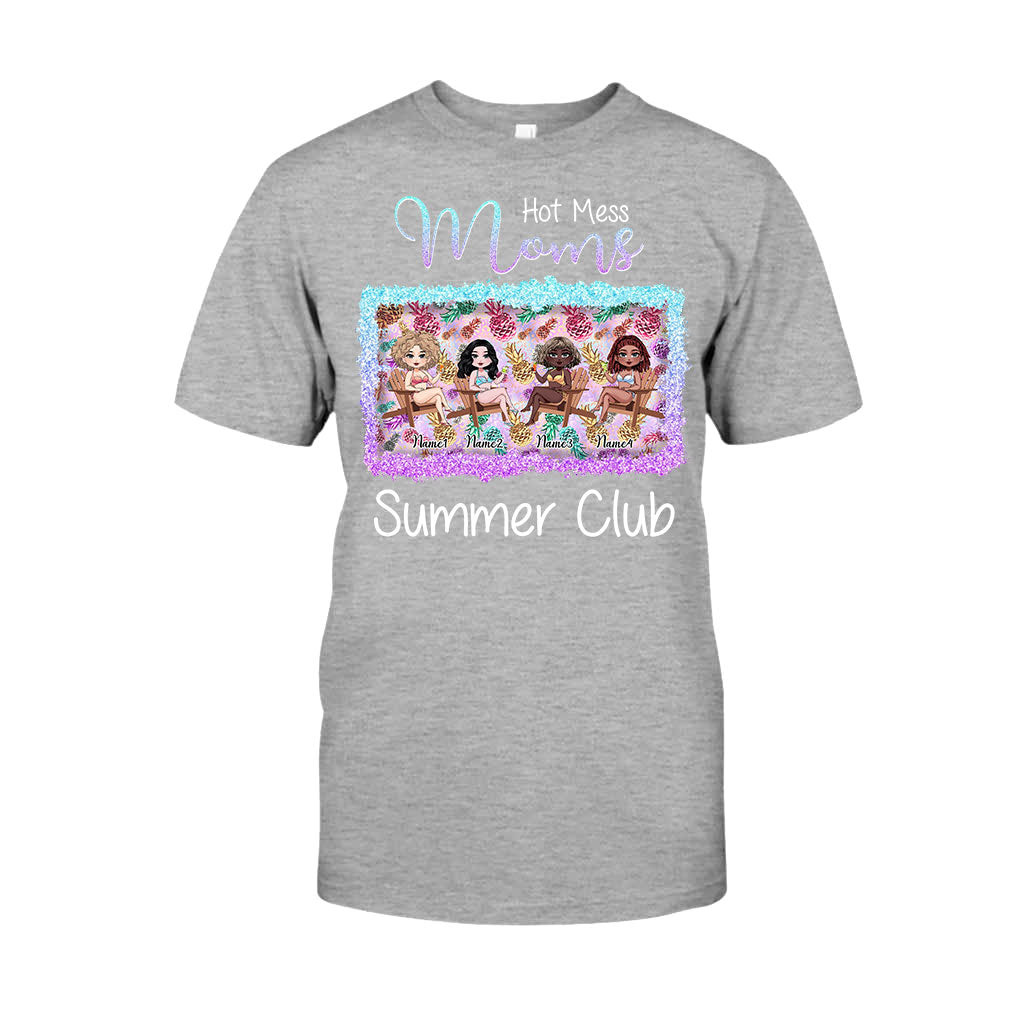 Hot Mess Moms Summer Club - Personalized Bestie T-shirt and Hoodie