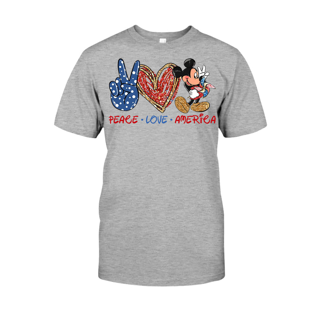 Peace Love Mouse Ears - Independence Day T-shirt and Hoodie