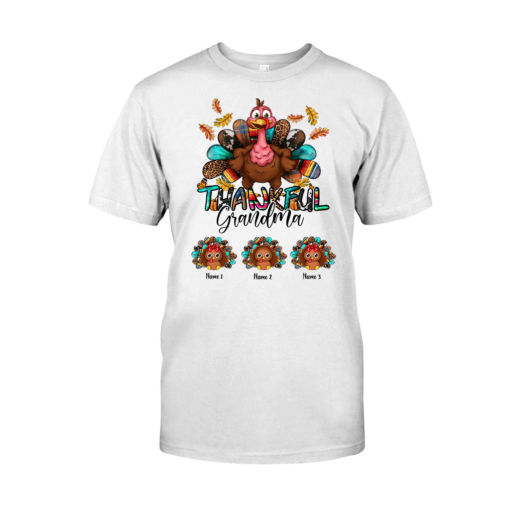 Thankful Grandma - Personalized Thanksgiving T-shirt and Hoodie