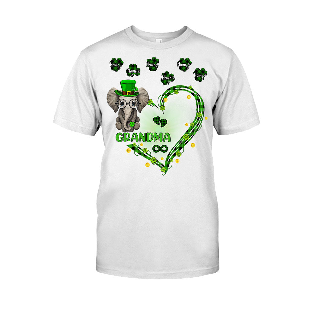 Patrick's Day Elephant - Personalized Grandma T-shirt and Hoodie
