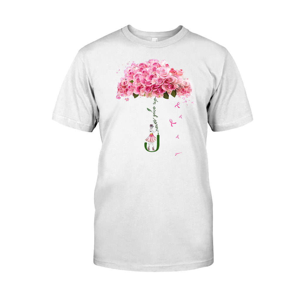 Never Give Up - Breast Cancer Awareness T-shirt and Hoodie