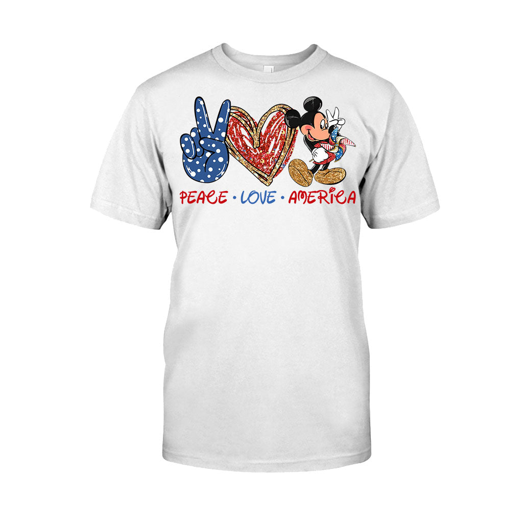 Peace Love Mouse Ears - Independence Day T-shirt and Hoodie