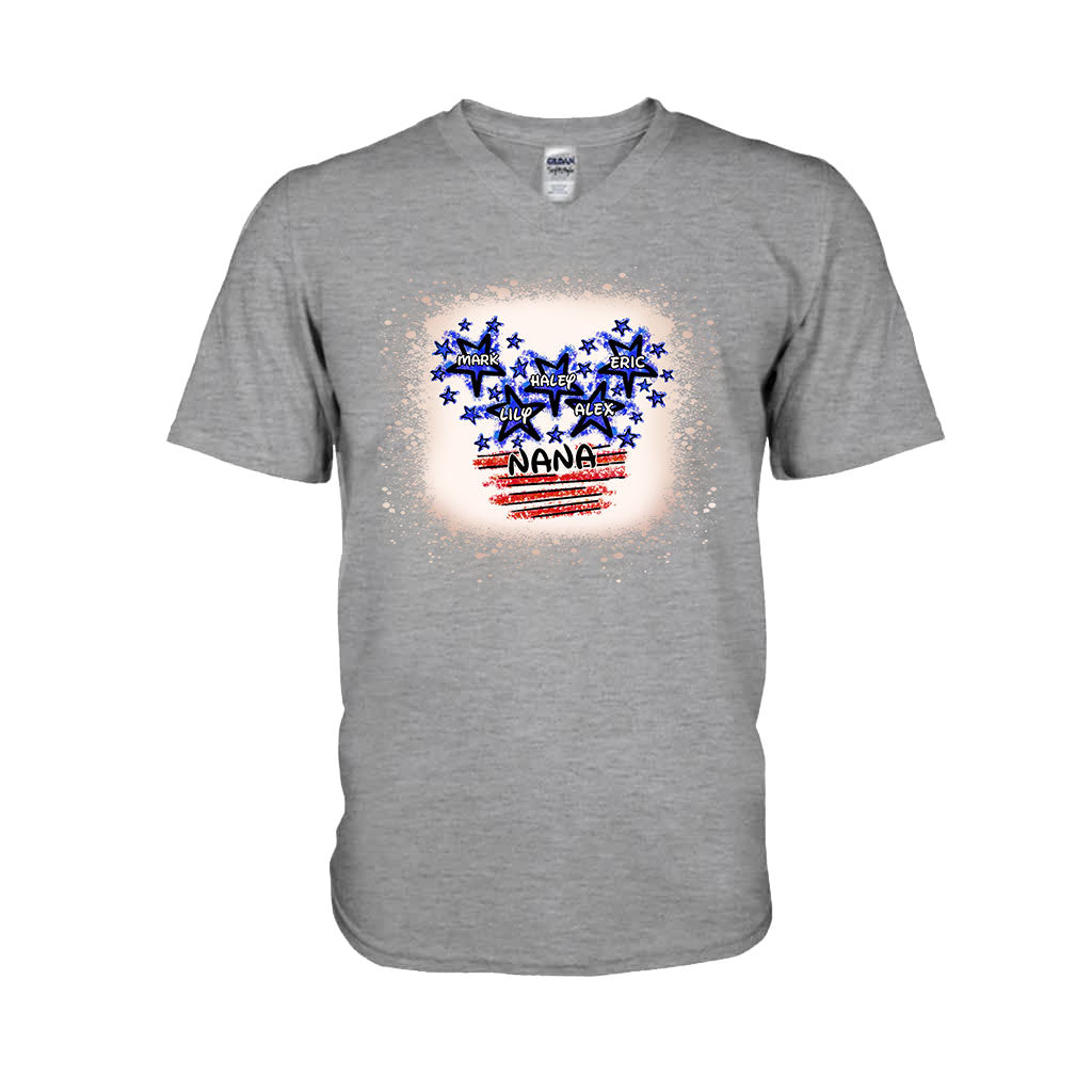 Stars And Stripes Nana - Personalized Independence Day Grandma T-shirt and Hoodie