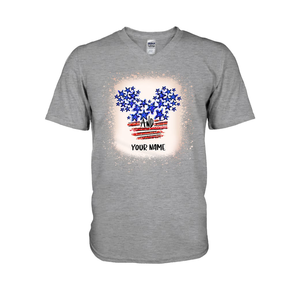 Stars And Stripes Mouse Ears - Personalized Independence Day T-shirt and Hoodie
