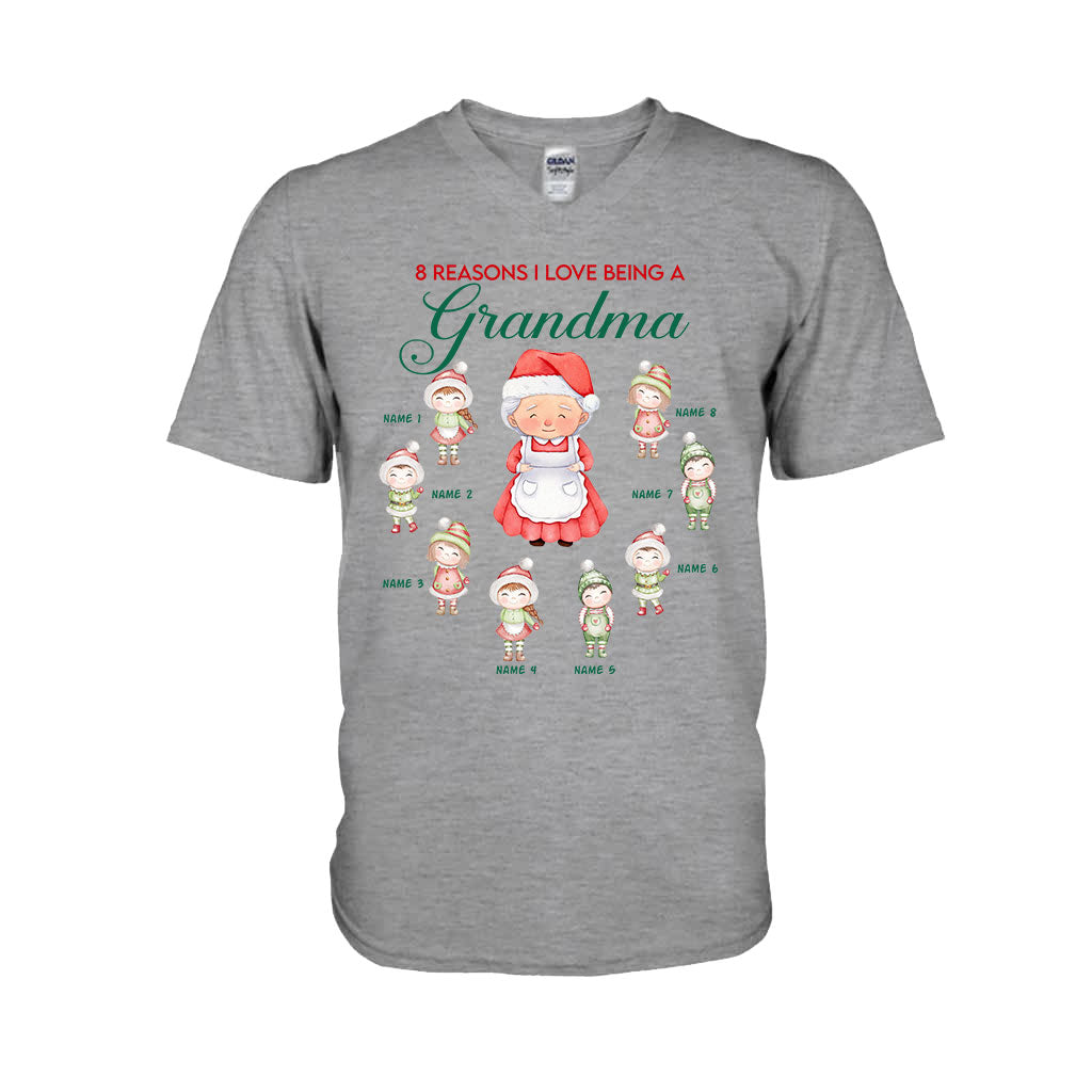 Reasons I Love Being A Grandma - Personalized Christmas Grandma T-shirt and Hoodie